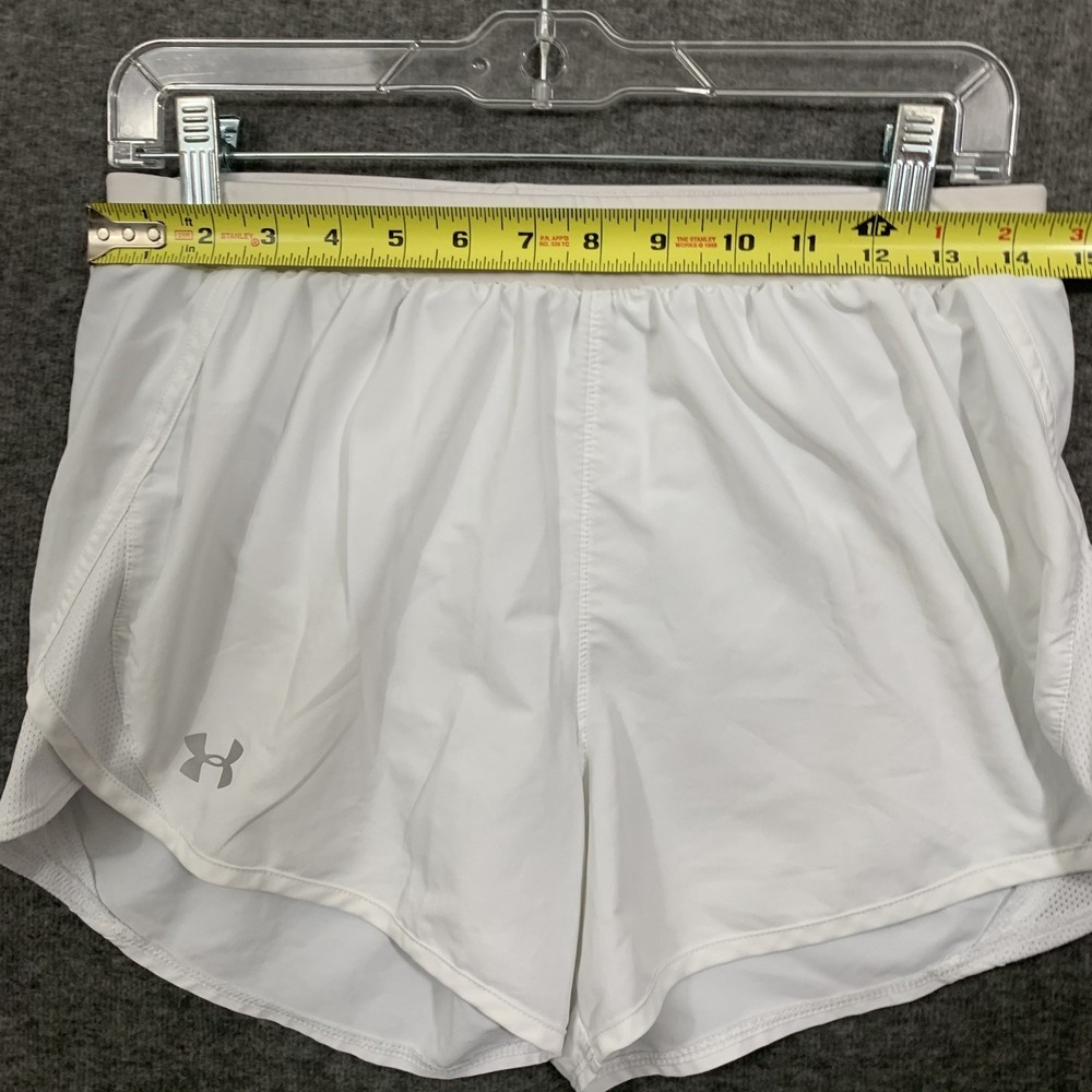 Under Armour Women's Fly By 2.0 Running Shorts White Size Medium Breathable 3.5" - Picture 10 of 16
